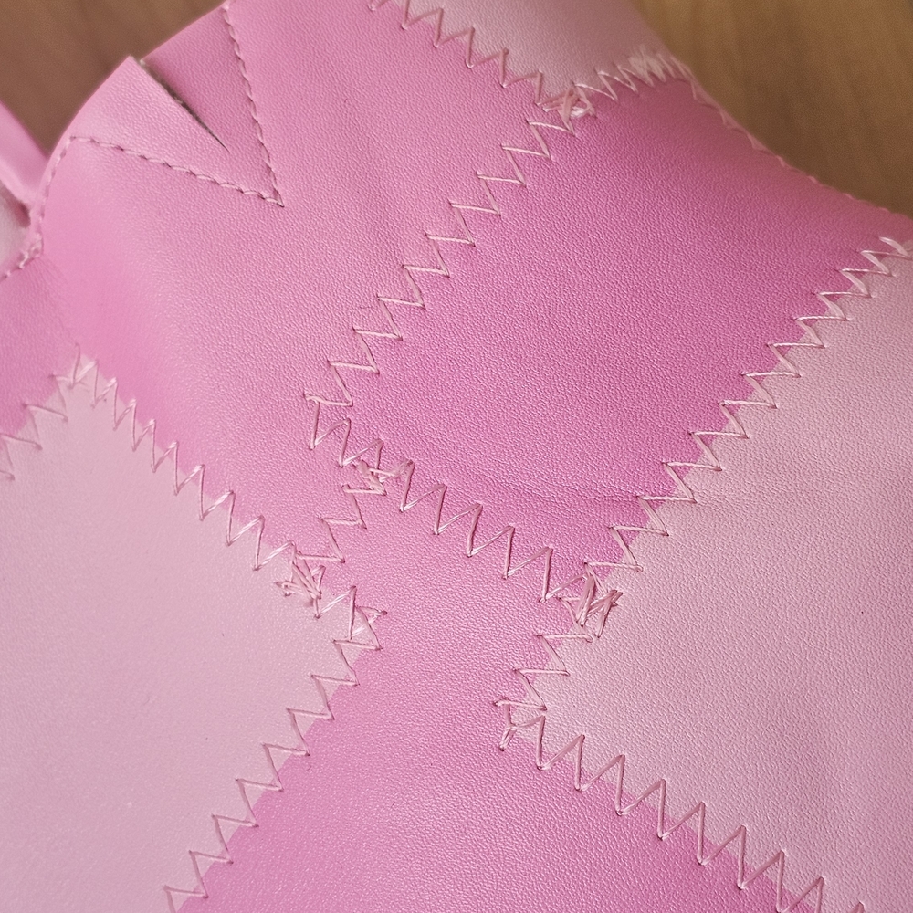 Stylish Pink Patchwork Platform Heels - image 4